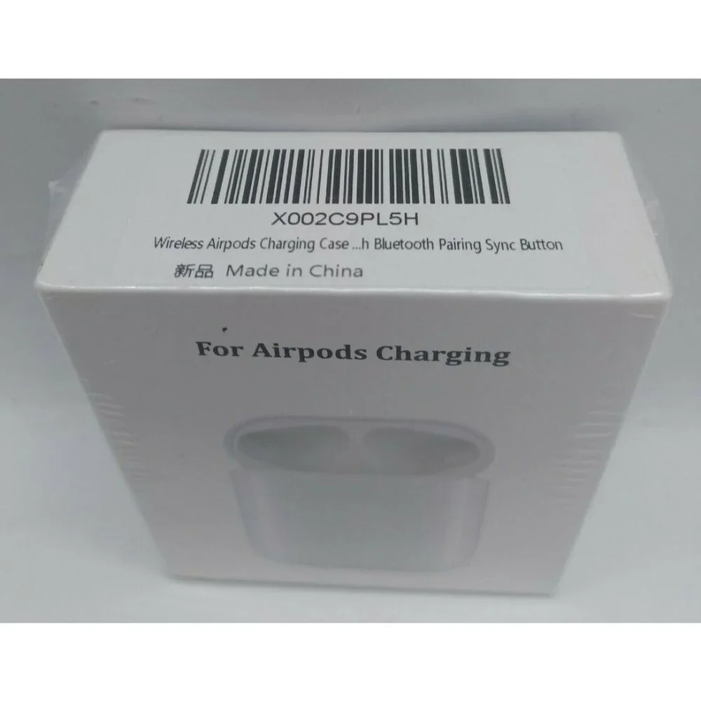 Wireless Charging Case Compatible w/AirPods 1 + 2 Bluetooth Pairing Sync Button